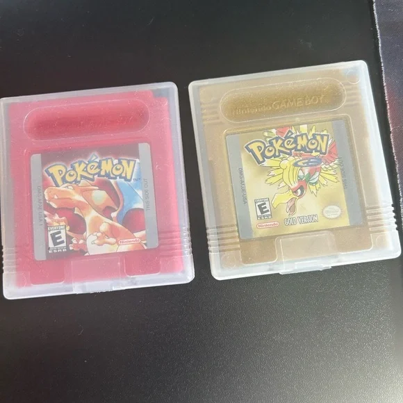 Custom (Pika) Gameboy advanced and Pokémon Red and Gold games.